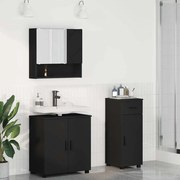 vidaXL Conjunto de Móveis para Banheiro com gaveta 3 pcs Preto