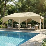 Tenda dobrável de 6 x 3 m, com paredes laterais, resistente, pavilhão para jardim Bege