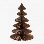Árvore De Natal Em Papel Navira Castanho Caramelo Com Borda Dourada & ↑45 Cm - Sklum