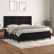 vidaXL Cama com molas/colchão 200x200 cm veludo preto