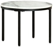 vidaXL Mesa de centro Ø50 cm mármore genuína maciça branco e preto