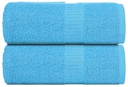 vidaXL Toalhas de rosto 2 peças FROGN Turquesa 30x30 cm 100% algodão