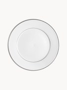 Pratos de jantar em porcelana artesanal com rebordo em platina Vitruv, conjunto de 2