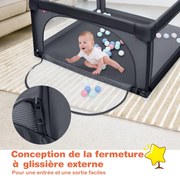 Centro de atividades para cercadinho de bebê com 50 bolas e porta de zíper de malha respirável - azul