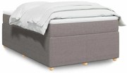 vidaXL Cama boxspring c/ colchão 120x190cm tecido castanho-acinzentado
