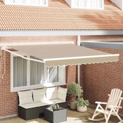 vidaXL Toldo Retrátil Bege 350 x 250 cm tecido