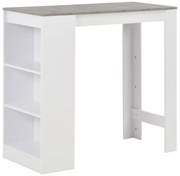 vidaXL Mesa de bar com prateleira branco 110x50x103 cm