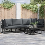 vidaXL Conjunto de Sofá de Jardim 4 pcs Preto 283 x 71.5 x 71 cm