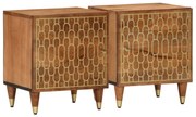 vidaXL Mesas de cabeceira 2 pcs 40x33x46 cm madeira mangueira maciça