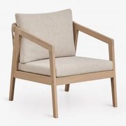 Poltrona De Jardim Em Madeira De Acácia E Corda Trançada Kaela Marrom Acácia Claro & Tecido Castanho Areia - Sklum