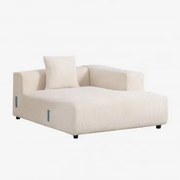 Módulo Chaise Longue Direito Com Almofada Para Sofá Modular Bruna Bombazina Crema Linho - Sklum