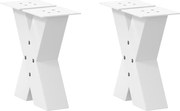 vidaXL Pés para mesa de centro em formato de X, 2 peças, branco, 40x (30-31) cm, aço
