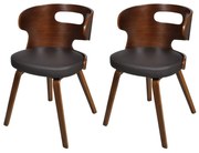 vidaXL Cadeiras de jantar 2 pcs couro artificial castanho