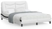 vidaXL Estrutura cama c/ cabeceira 120x200 couro artif. branco/preto