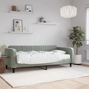 vidaXL Sofá-cama com colchão 90x200 cm veludo cinzento-claro
