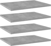 vidaXL Prateleiras para estante 4 pcs 40x30x1,5cm contraplacado cinza