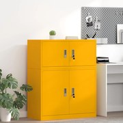 vidaXL Armário de arrumação Amarelo Mostarda 90 x 40 x 40 cm Aço