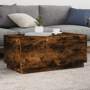vidaXL Mesa de centro com luzes LED 90x50x40 cm carvalho fumado