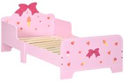 ZONEKIZ Cama para Crianças de 3-6 Anos 143x74x59cm Cama Infantil de Madeira com Barreiras de Proteção Rosa | Aosom Portugal