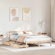 vidaXL Cama sem colchão 160x200 cm madeira de pinho maciça