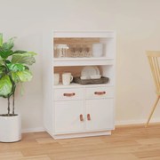 vidaXL Aparador alto 67x40x108,5 cm pinho maciço branco