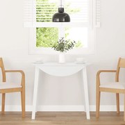 vidaXL Mesa de jantar madeira seringueira maciça branco