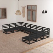 vidaXL 9 pcs conjunto lounge de jardim pinho maciço