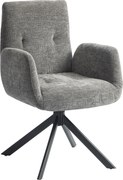 HOMCOM Poltrona estofada, poltrona de destaque, design moderno, giratória, até 120 kg, Cinza escuro | Aosom Portugal