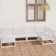 6 pcs conjunto lounge de jardim pinho maciço