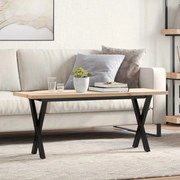 Mesa de centro estrutura em X 110x40x45,5cm pinho/aço
