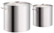 vidaXL 2 pcs conjunto de panelas 50/25 L aço inoxidável