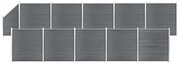 vidaXL Painel vedação WPC 10 quadrados/1 inclinado 1830x186cm cinzento