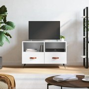 vidaXL Móvel de TV 80x36x50 cm derivados de madeira branco brilhante