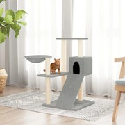 vidaXL Árvore p/ gatos c/ postes arranhadores sisal 82 cm cinza-claro