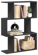vidaXL Estante divisória 3 níveis 70x24x97 cm derivados madeira preto