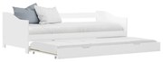 vidaXL Estrutura sofá-cama de puxar madeira de pinho 90x200 cm branco
