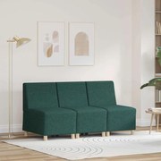 vidaXL Cadeira de Sofá Cinza Claro 55 cm em Tecido 3 pcs Verde-escuro
