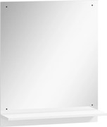 HOMCOM Espelho de Banheiro 50 x 60 cm Espelho de Parede com Prateleira, Espelho para Entrada e Corredor, Branco | Aosom Portugal