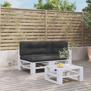 vidaXL Almofadões para sofás de paletes 3 pcs tecido preto