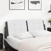 vidaXL Almofadão de cabeceira Zadar 120 cm couro artificial preto e branco