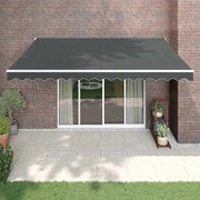 vidaXL Toldo retrátil 4,5x3 m tecido e alumínio antracite