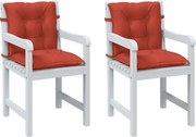 vidaXL Almofadões lombares p/ cadeiras 2pcs mesclado tecido vermelho