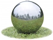 vidaXL Fonte esfera com LEDs para jardim 20 cm aço inoxidável
