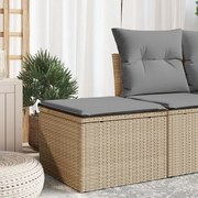 vidaXL Banco de jardim com almofada 55x55x37 cm vime PE bege