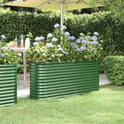 vidaXL Canteiro elevado jardim 152x40x68 cm aço galvanizado verde