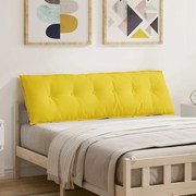 vidaXL Travesseiro para Costas Amarelo Claro 160 x 19 x 50 cm tecido
