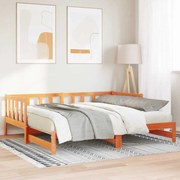 vidaXL Cama de Dia Retrátil sem Colchão Castanho 2x(80x200) cm