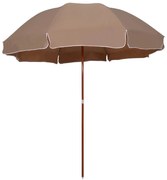 vidaXL Guarda-sol de jardim c/ poste de aço 300cm cinzento-acastanhado
