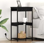 vidaXL Armário de Cabeceira Carvalho Preto 41 x 31 x 76 cm