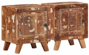 vidaXL Mesas de cabeceira 2 pcs 40x32x46 cm madeira recuperada maciça